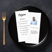 Programme d'anniversaire noir blanc photo faits am