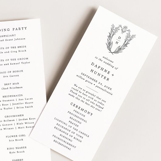 Programme DAPHNE Verdure Noir Blanc Cimetière Monogramme Mar