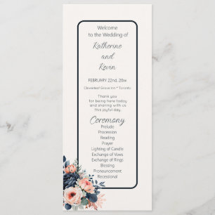 Programme d'appartement de Mariage Floral Rose ble