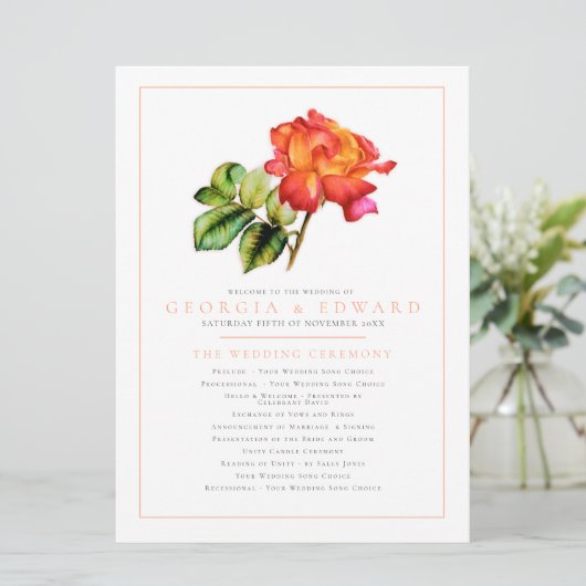 Programme d'aquarelle rouge orange rose à rayures (Debout devant)