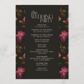 Programme Dark Floral Wedding Program Elegant Burgundy (Dos)