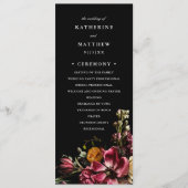 Programme Dark + Moody Elegant Floral Black Wedding Programm (Devant)