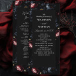 Programme Dark Moody Romantic Black Peony Mariage gothique<br><div class="desc">Préparez-vous à un événement élégant avec ces programmes gothiques. Ces luxueux programmes de mariage fleuri présentent un bouquet de pivoines noires et rouges et de baies bleues contre un arrière - plan noir. Il est parfait pour une célébration spectaculaire et inoubliable. Elles sont idéales pour les amateurs de romance sombre...</div>