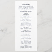 Programme Dark Navy Background Elegant Minimal Wedding (Dos)