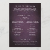 Programme Dark Purple Fine Art Floral Elegant Wedding (Dos)