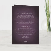 Programme Dark Purple Fine Art Floral Elegant Wedding (Dos)