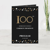 Programme de 100e anniversaire Gold et Black confe (Devant)