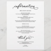 Programme de 4 Jours de Mariage Chic Script Noir (Dos)