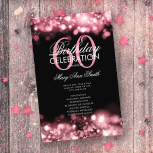 Programme de 60e anniversaire Menu Rose Gold Lumiè