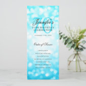 Programme de 70e anniversaire Menu Bokeh Turquoise (Debout devant)