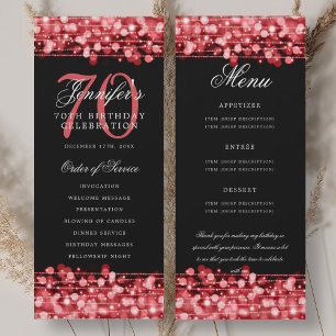 Programme de 70e anniversaire Menu Rouge Rubis+Rem