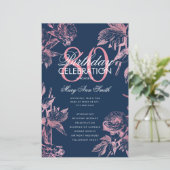Programme de 80e anniversaire floral Rose Gold Nav (Debout devant)