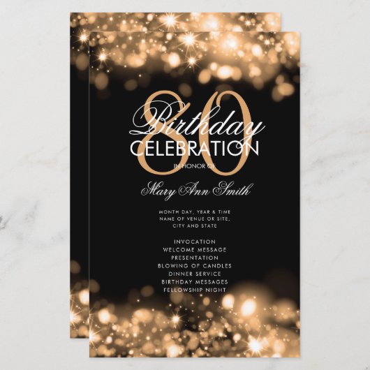 Programme de 80e anniversaire Glam Lights Gold ave (Devant / Derrière)