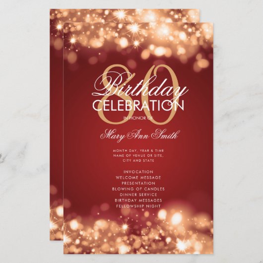 Programme de 80e anniversaire Glam Lights Red Gold (Devant / Derrière)