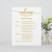 Programme de Baby Shower de 4 jours Chronologie Or (Debout devant)