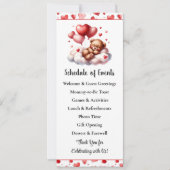 Programme de Baby Shower Ours de la Saint-Valentin (Devant)