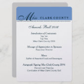 Programme de bal des prix Pageant en Champagne (Devant / Derrière)