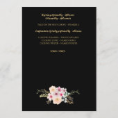 Programme de baptême - Floral Cross Black Gold (Dos)