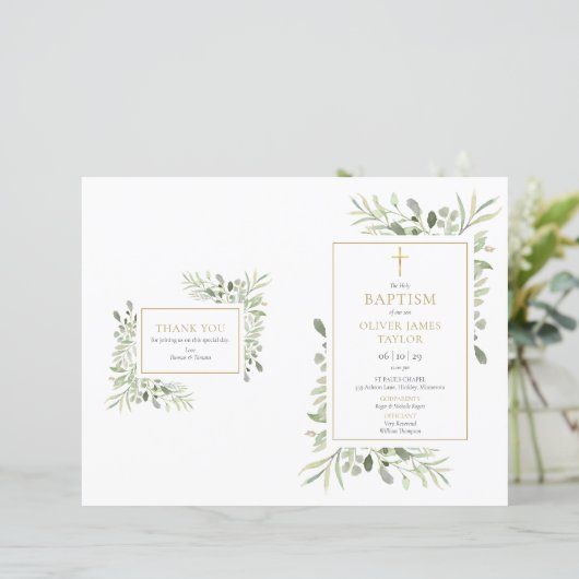 Programme de baptême pour le baptême du feuillage  (Debout devant)