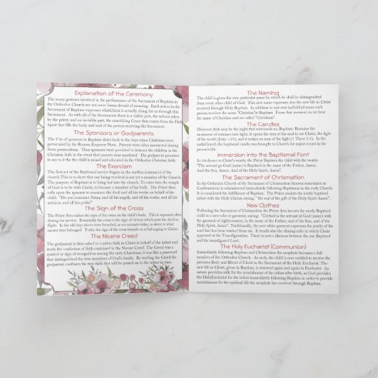 Programme de Baptism (Intérieur)