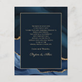 Programme de bienvenue de mariage bleu marine or m (Dos)