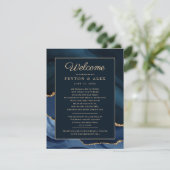 Programme de bienvenue de mariage bleu marine or m (Debout devant)