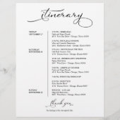 Programme de Bienvenue du Week-end de Mariage Écri (Dos)
