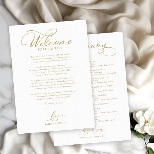 Programme de Bienvenue du Week-end de Mariage Écri