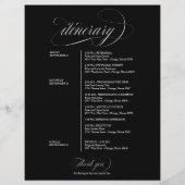 Programme de bienvenue du week-end de mariage noir (Dos)