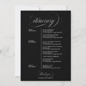 Programme de Bienvenue du Week-end de Mariage Noir (Dos)