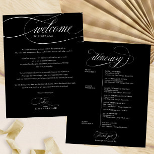 Programme de bienvenue du week-end de mariage noir