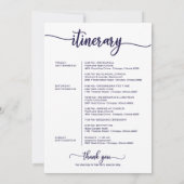 Programme de Bienvenue pour le Week-end de Mariage (Dos)