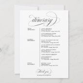 Programme de bienvenue pour le week-end de mariage (Dos)