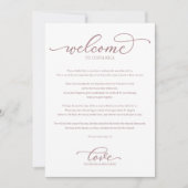 Programme de bienvenue pour un week-end de mariage (Devant)