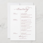 Programme de bienvenue pour un week-end de mariage (Dos)