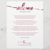 Programme de bienvenue pour un week-end de mariage (Devant)