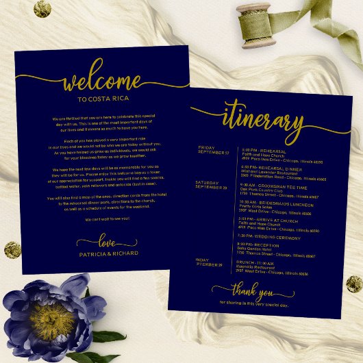 Programme de bienvenue pour un week-end de mariage