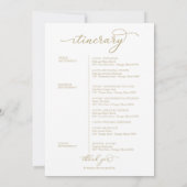 Programme de bienvenue pour un week-end de mariage (Dos)