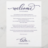 Programme de bienvenue pour un week-end de mariage (Devant)
