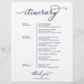 Programme de bienvenue pour un week-end de mariage (Dos)
