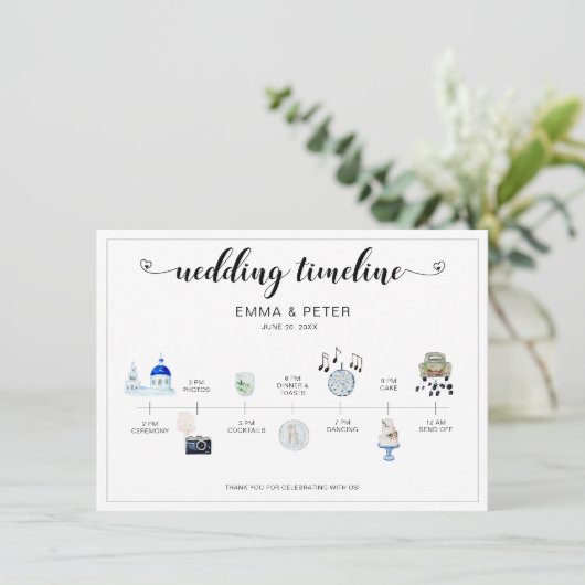 Programme de calendrier du jour de mariage de l'Ég (Debout devant)