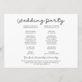 Programme de calendrier du jour du mariage de la g (Dos)