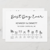 Programme de calendrier du jour du mariage de la g (Devant / Derrière)