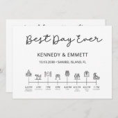 Programme de calendrier du jour du mariage de l'ég (Devant / Derrière)