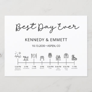 Programme de calendrier du jour du mariage de mont