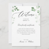 Programme de calendrier Mariage vert et bienvenue (Dos)