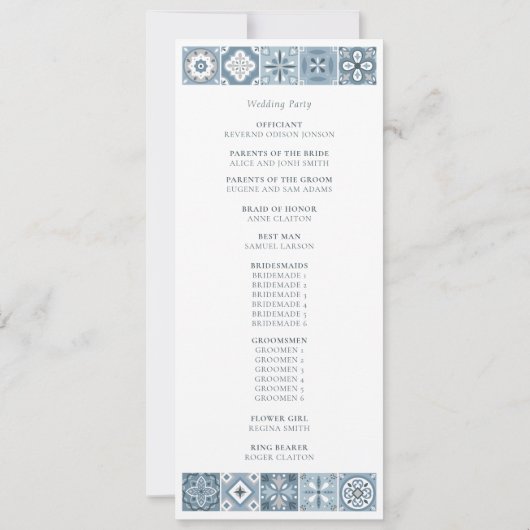 PROGRAMME DE CARREAUX ESPAGNOLS BLEU AN GREY (Dos)