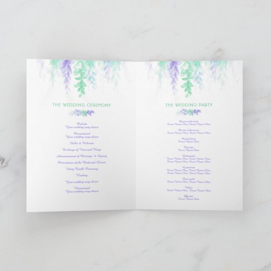 Programme de cascade d'art de fleurs vertes violet (Intérieur)