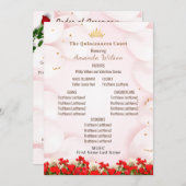 Programme de célébration de la Quinceanera rouge r (Devant / Derrière)