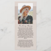 Programme de célébration de la vie de la collecte  (Dos)